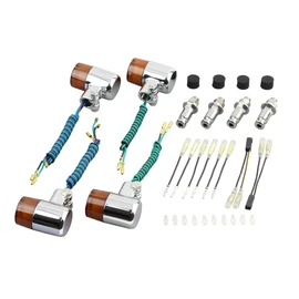 POSH 031591-33 Motorcycle Supplies, 71 Type Turn Signal, Vehicle Set for ZEPHYR1100/RS ('01-'03), ZEPHYR400 ('01-'03), ZRX400II ('01-'03), Plated Body, Orange Lens