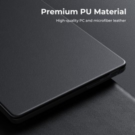 BlueSwan Modern Premium Leather Case for MacBook Pro 14 inch, 2025 2024-2021 M4 M3 M2 M1 Pro/Max Chip, Soft Touch Anti-Fingerprint and Stain-Resistant Hard Shell Protective Cover, Black