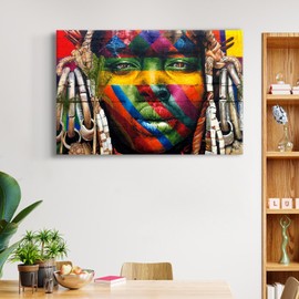Eduardo Kobra African Graffiti Wall Canvas Art Home Decor - Various Sizes (12in x 8in Gallery Wrapped)