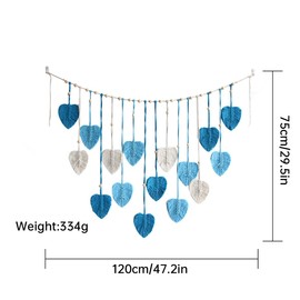 AIMALL Handwoven Cotton Leaf Wall Hanging Bohemian Tassel Tapestry for Kids Room, Bedroom, Living Room, Nursery Décor 47.2 x 29.5 in