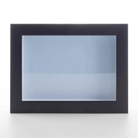 Black 8x8 Wood Shadow Box Picture Frame with Blue Acid-Free Backing UV Acrylic & Hanging Hardware - with 3/4" Usable Depth - Great Magazine Display Frame Shadowbox