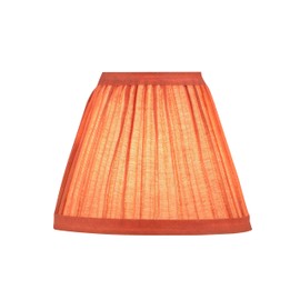 Aspen Creative 51517-6, Hardback Empire Transitional Clip-On Chandelier Lamp Shade, Mushroom Pleated Carrot Faux Silk Fabric, 3" Top x 6" Bottom x 5" Slant Height, Set of 6