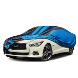 Kaugung Car Cover Waterproof Custom Fit Infiniti Q50（2013-2024）, Full Exterior Cover for Automobiles Lightweight Resistant Outdoor Sun UV Rain Dust Snow Wind Protection.