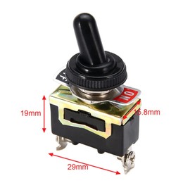 VUNIVERSUM Premium 2 Pin 2 Position On Off SPST Toggle Switch Rocker Switch with Waterproof Protective Cap for Boat Car Buggy Motorhome Caravan On Off DIY AC DC 250V 15A Pack of 1