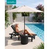 Outdoor Round Umbrella Side Table,3-in-1 Multi-Functional Use,Black