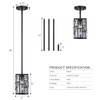 MEXO Black Crystal Pendant Light Fixture Modern Hanging Lighting Mini