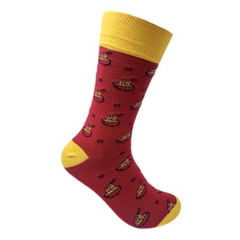 Mint & Oak Mens Printed Socks Soft Cotton Round Length Combed Socks Office Casual Wear Seamless Toe and Odor Free Hemmed Calf Length and Funny, ramen bowl socks