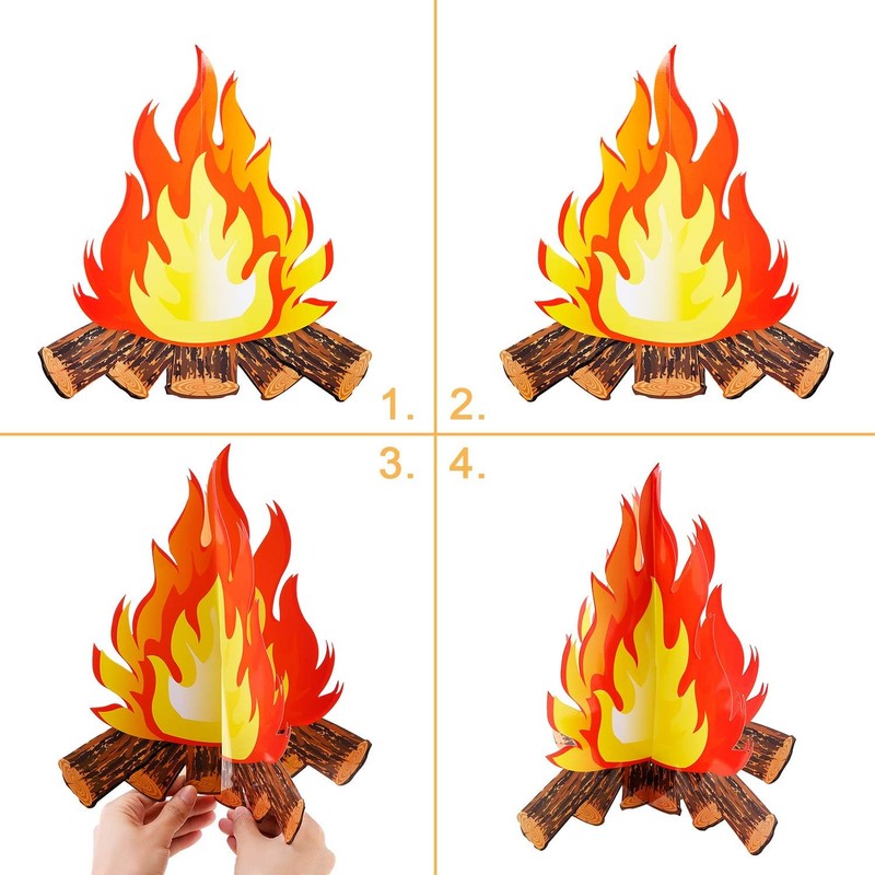 Tatuo 6 Set Fake Fire Fake Fireplace Campfire Flame 12