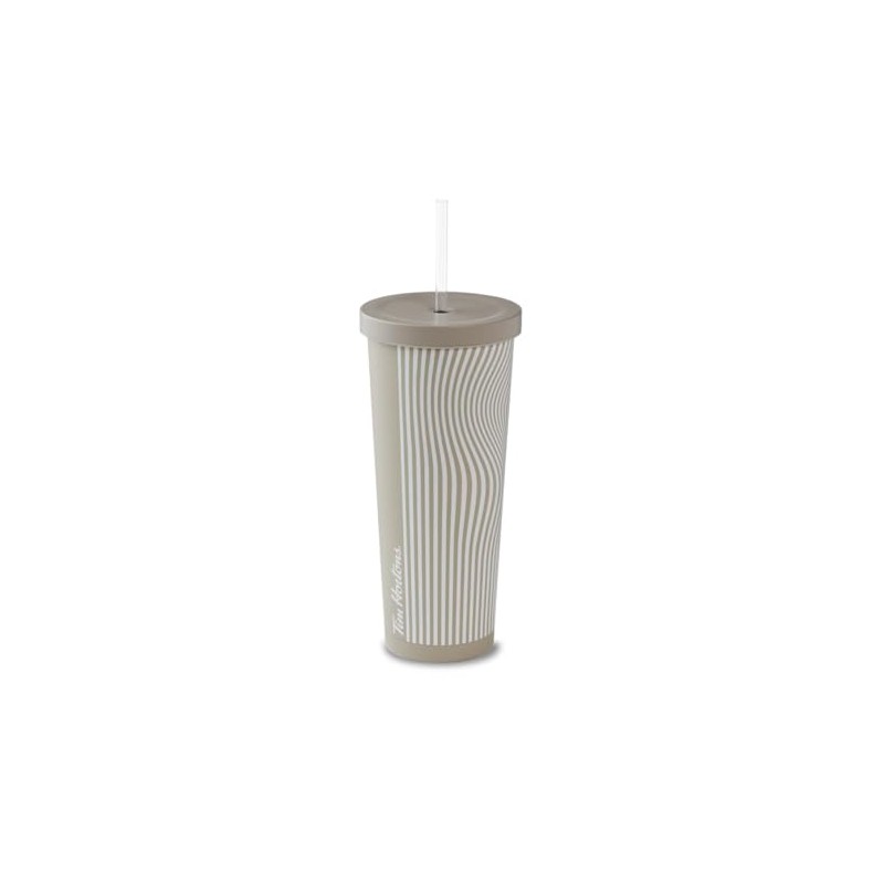 Tim Hortons | 24 oz Beige Stainless Steel Straw Tumbler