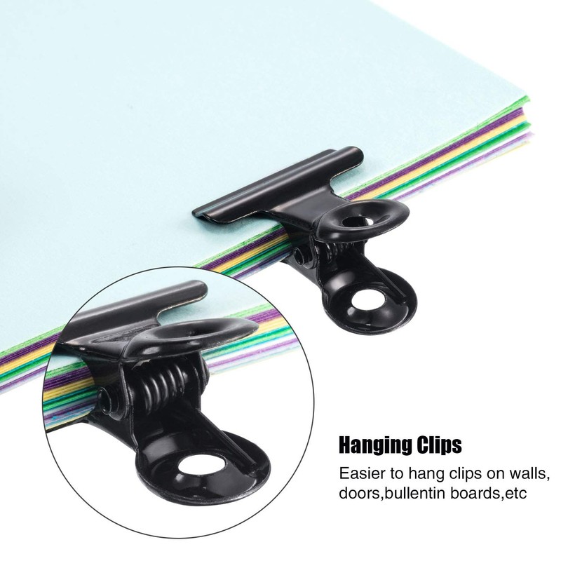 40 Pack Metal Clips 0.87 Inch Small Bull Binder Paper