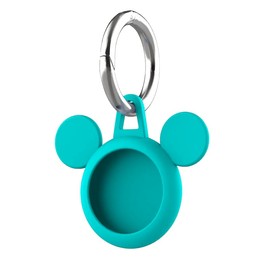 MarieLou Berlin AirTag Schlüsselanhänger Maus, Cartoon-Muster für Airtag, Anti-Verloren-Schutzhülle, Weiche Silikonhülle für AirTags-Zubehör, Hundehalsband-Anhänger (Türkis)