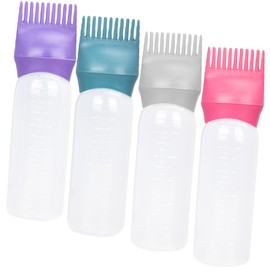 TOVINANNA 4pcs 120ml Hair Dye Comb Bottles Salon Hair Dye Applicator Dry Cleaning Brush Bottles Coloring Bottles for Hair