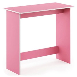 Furinno Contemporary Engineered Wood Simplistic Study Table in Pink/White