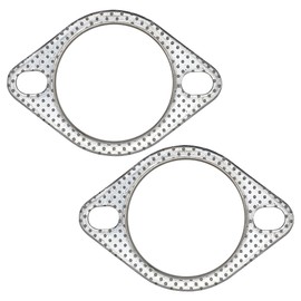 YGQ 3 Inch 76mm Exhaust Gasket 2 Bolt for Muffler Flange Manifold High Temperature Graphite w/Fire Ring 2 Pcs
