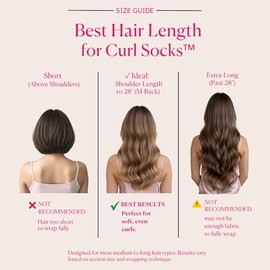 Set de rizadores de pelo sin calor Curl Socks, rizadores nocturnos para rizos sin calor, 4 varillas de satén y algodón con cierre de seguridad, acceso