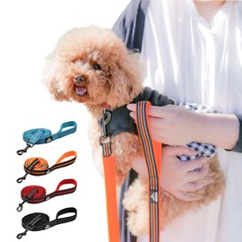 PetGround Dog Leash Cute, Soft Lead, Soft, Stylish, Lightweight, Reflective Material, Pet Supplies, Mesh, Small Dogs, Medium Dogs, Large Dogs (Red, M)