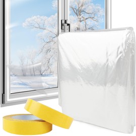 Window Insulation Kit 1.6 m x 10 m, Clear Window Insulation Film Stop Cold Condensation, POF Thermal Window Film with Double Sided Tape, Secondary Glazing Kit for Windows to Reduce Heating Costs