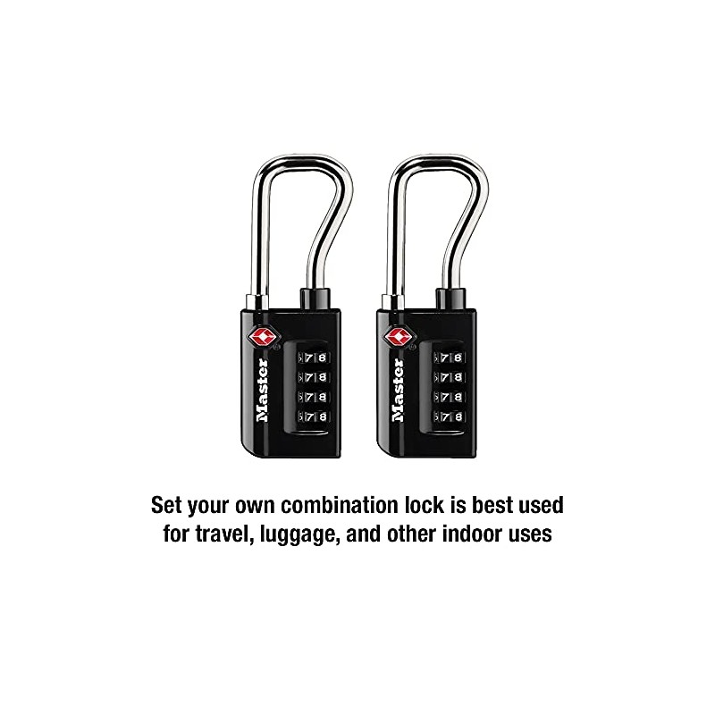Master Lock Candado de combinación numérica para equipaje, aceptado por
