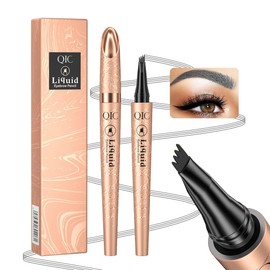 Eyebrow Pencil,Grey 4-Point Micro-Fork Tip Eyebrow Pen,Smudge-Proof Portable Microblading Eyebrow Pencil,Eye Makeup Long-Lasting Waterproof To Create Exquisite Eyebrow Hair for Women