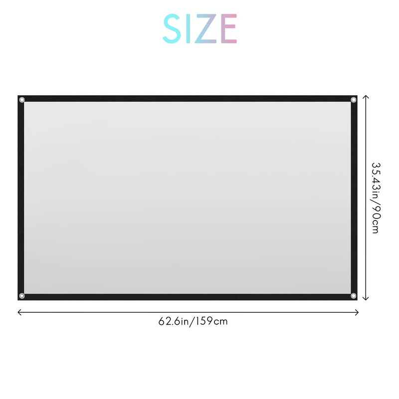 Portable Projector Screen for Home Theater Outdoor HD White Foldable