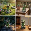 BAHOOMED Solar Frog Garden Statue Outdoor Decor - Resin Frog