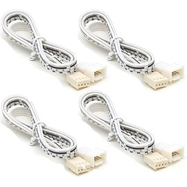 Flexible Extendable Cables for AIBOO RF Wireless Control RGB Color Changing LED Under Cabinet Kitchen Lighting Kit 1.5m (59 inch) Extension Cords (4-pins/4 packs)