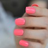 Neon Short Nails Summer Color Fake Nails Deep Pink Ladies