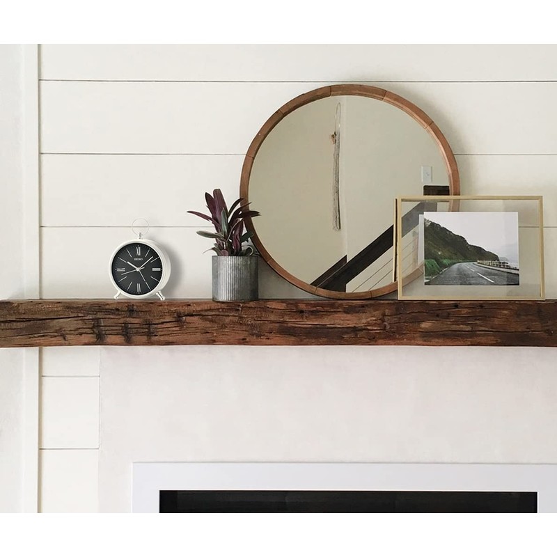 Seiko QXE063ALH Pocket Watch Style Bedroom Alarm Clock, Black, 4