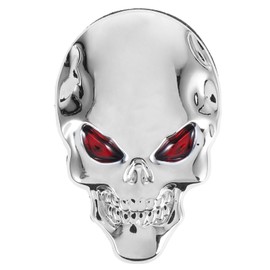 BESPORTBLE Skull Car Emblem 3D Silver Skull Motorcycle Car Metal Sticker Demon Skull Car Logo Vehicle Decoration