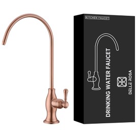 Delle Rosa Drinking Water Faucet in Copper Finish, Retro Solid Brass Kitchen Water Filter Faucet, Commercial Water Filtration Faucet for Under Sink Water Filter System,Copper Finish