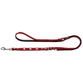 Hunter Swiss Adjustable Dog Lead made of High-Quality Leather with Swiss Cross Design