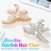 CAKURE Starfish Claw Clips Gold Pearl Hair Clips Rhinestone Hair