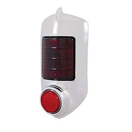 United Pacific Tail Light Assembly, Red Glass Lens with Chrome Bezel, Each, Compatible with Chevy 1951-1952 Full Size Passenger Cars