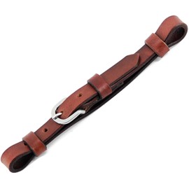 Jeereal Premium Leather Curb Strap for Horses | Flat Western Bridle Leather Curb Strap for Refined Control (Brown)