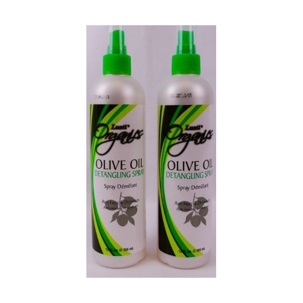 Lusti Organics Olive Oil Anti-Frizz Hair Detangling Spray 12 oz (pack of 2) by Lusti