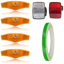 YUNYAN 7 Piece Bicycle Reflector Set Bicycle Reflectors Front Rear Spoke Reflectors Bicycle with 8 m Reflective Strips Reflectors Spoke Bicycle Accessories for Mountain Bike Road Bike