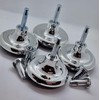 8 x Chrome Feet Leg Castors Gliders with Metal Inserts