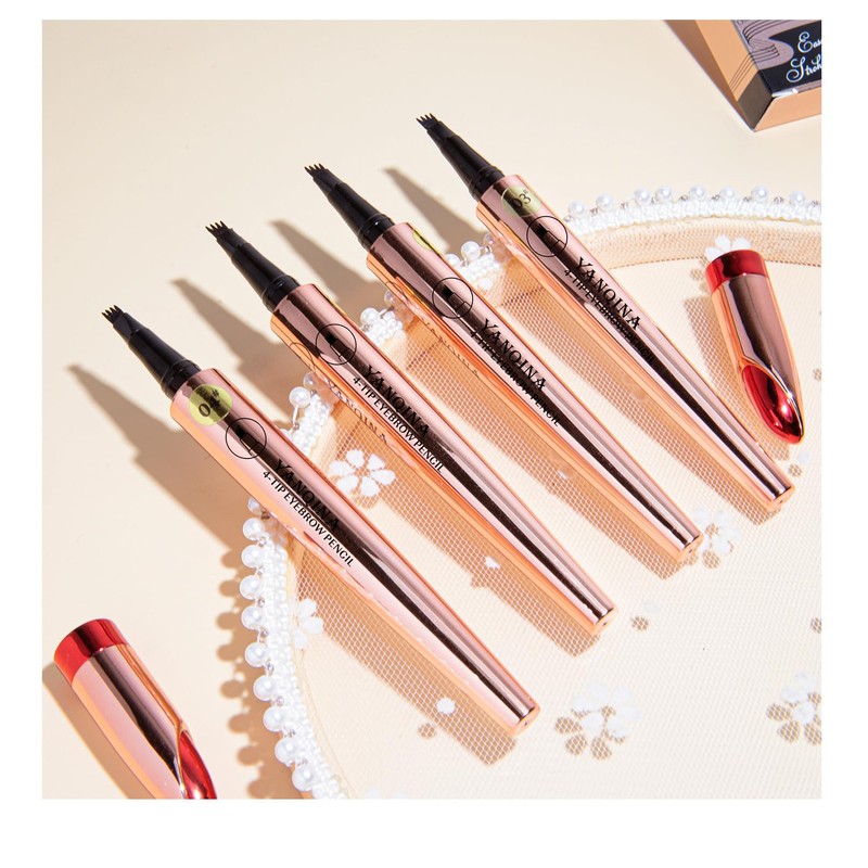 3D Eyebrow Pencil, Waterproof, Microblading Eyebrow Pencil with 4 Fork