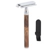 Double Edge Safety Razor Men Travel Portable Zinc Alloy Bamboo