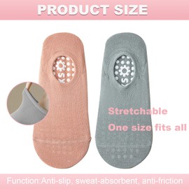 2 Pairs Yoga Socks Pilates Sock, Women's Yoga Socks, Non-Slip Grip Yoga socks for Pilates, Ballet, Barefoot Workout, Fitness, Barre, Dance,for Women for Home Workout(Pink & Gray)