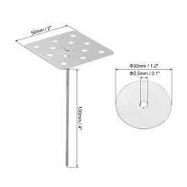 PATIKIL 4 Inch Perforated Insulation Pins with Round Washers, 50 Pcs Aluminum Insulating Nails Wall Plug for Fixing Foam Boards to Wall or Ceiling