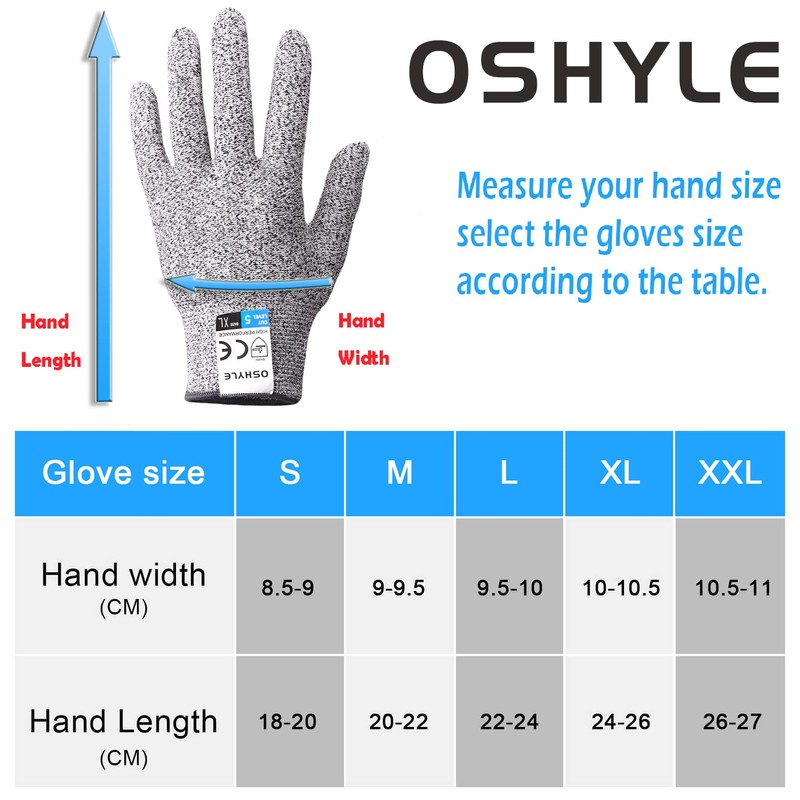 OSHYLE Cut Resistant Gloves with High Performance Level 5 Protection,