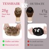 TESSHAIR Thick Human Hair Messy Bun, 100% Real Hair Bun