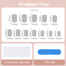 Kotkiddy Press on Nails Short Almond False Nails Apricot Design Full Length False Nails Shiny Nude Glue Nail Artificial Nails, Pack of 24