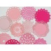 Small Tiny Doilies 12 pc Pink Paper Die Cut Scrapbook