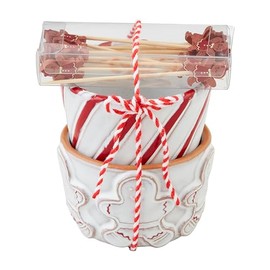 Mud Pie Gingerman, tidbit 2" x 3" dia | toothpick 3 1/4", WHITE