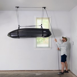 StoreYourBoard Cargo Box Ceiling Storage Hoist, Heavy Duty Holds 150 lbs, Rooftop Carrier Garage Pulley System