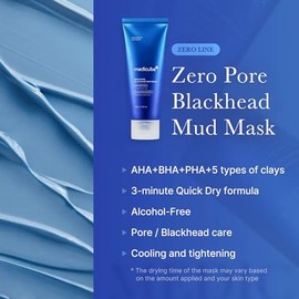 Medicube Zero Pore Blackhead Mud Facial Mask - Skin Cooling & Pore Tightening - 3 Minute Quick Dry Formula with AHA, BHA, PHA, and Pore-Purifying Clay - Korean Mud Mask 3.52 oz
