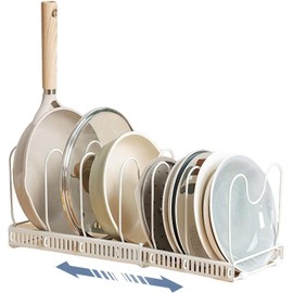 JESUS Ratería de Olla Extensible, 7 Niveles Organizador de Sartén, Blanco