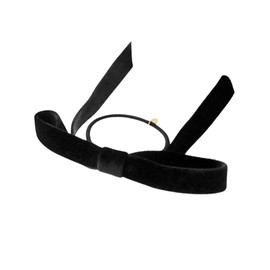 VINGTAINE H7857-BK-HGOM Hair Elastic Pony Hook Hair Cuff, Velour, Ribbon, Hair Hook, Office, Simple, Hair Accessory, Cute, Gift, Present